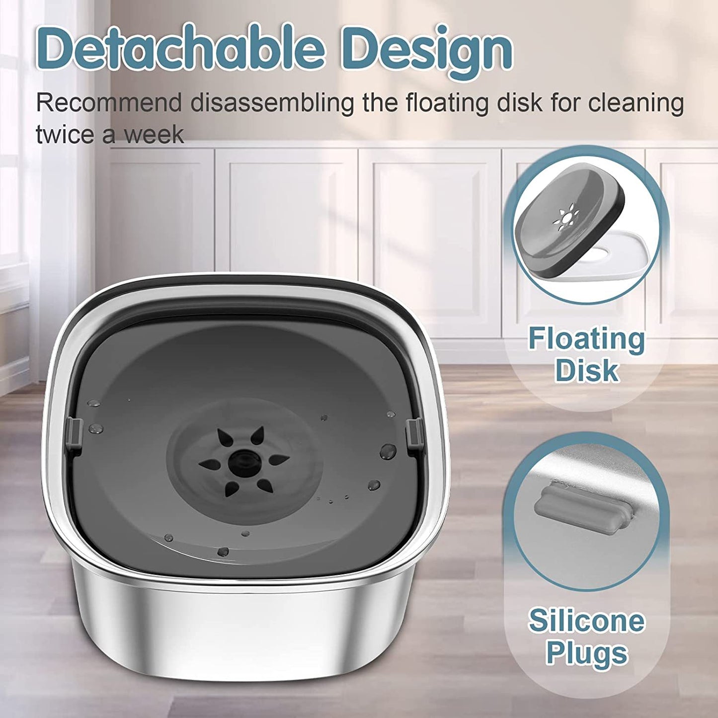 Anti-Spill Stainless Pet Water Bowl