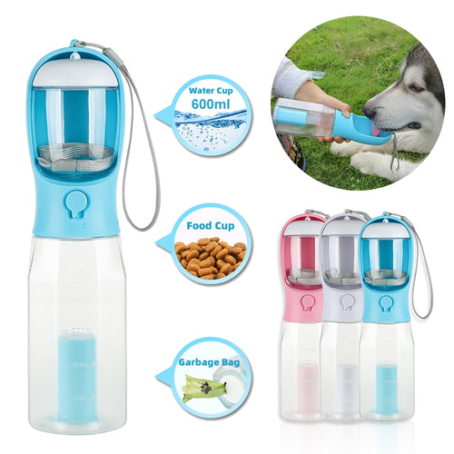 HydraPaw 3-in-1 Travel Bottle™ – Water, Food & Waste Dispenser for Dogs & Cats