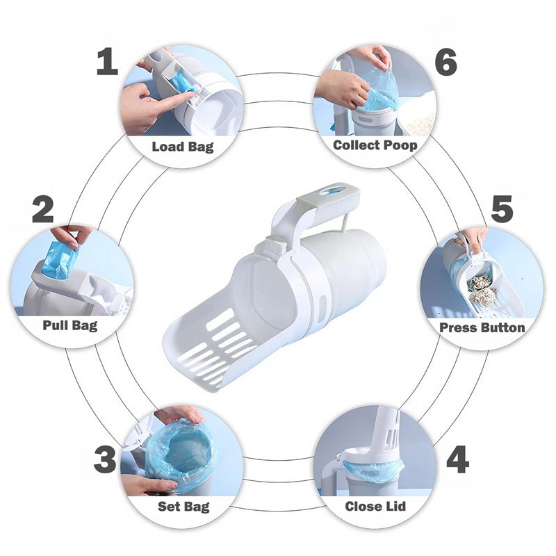 Self-Cleaning Cat Litter Scoop with Bags